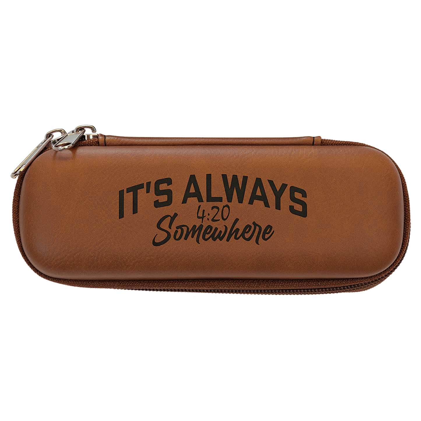 7" x 2 1/2" x 1 3/4" Rawhide Leatherette Smoke Case - Custom Engraved